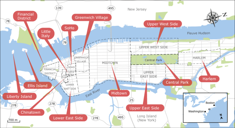 Carte quarties New York
