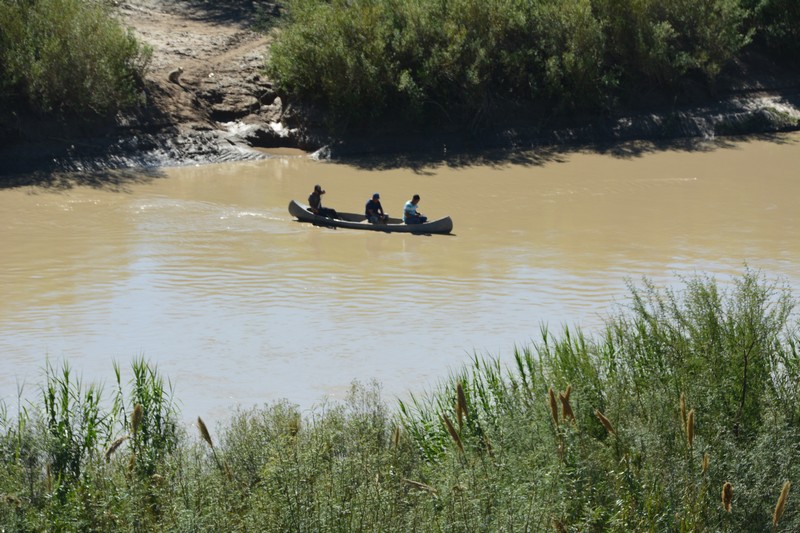 Mexicains traversant le Rio Grande Big Bend