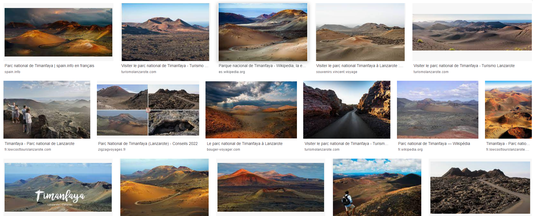 Voici à quoi ressemble le parc national de Timanfaya sur Google Images