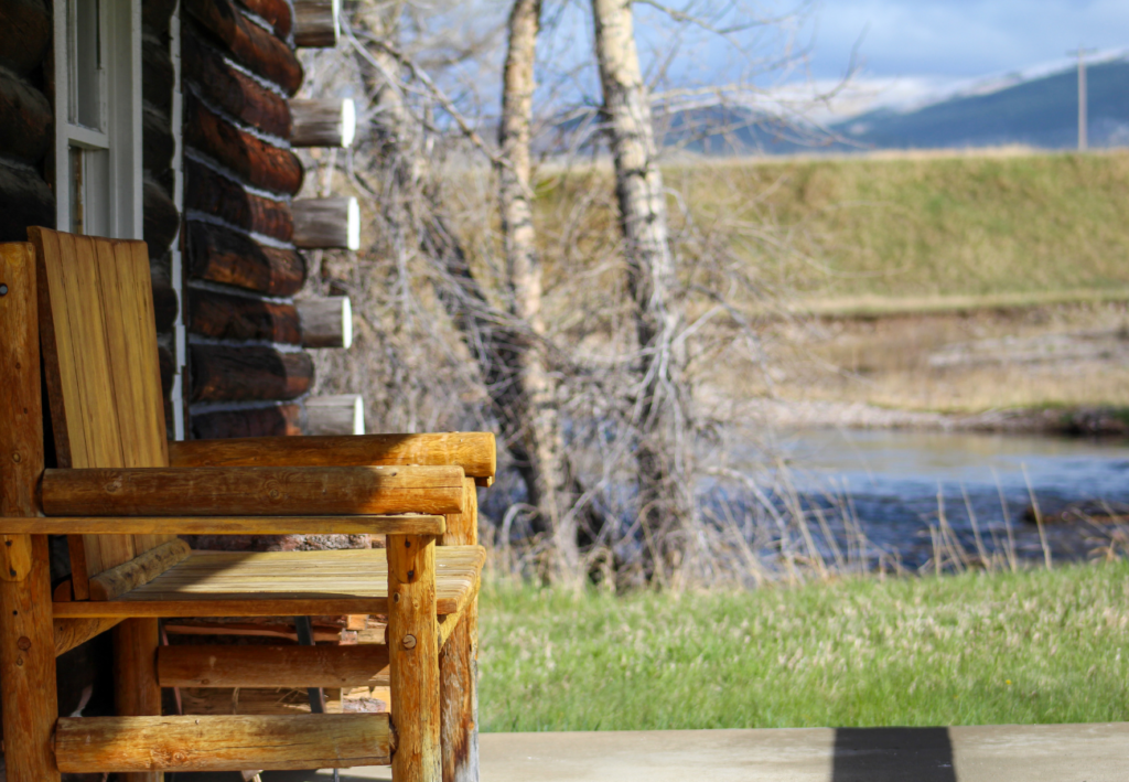 cabine dans un ranch américain des Rocheuses