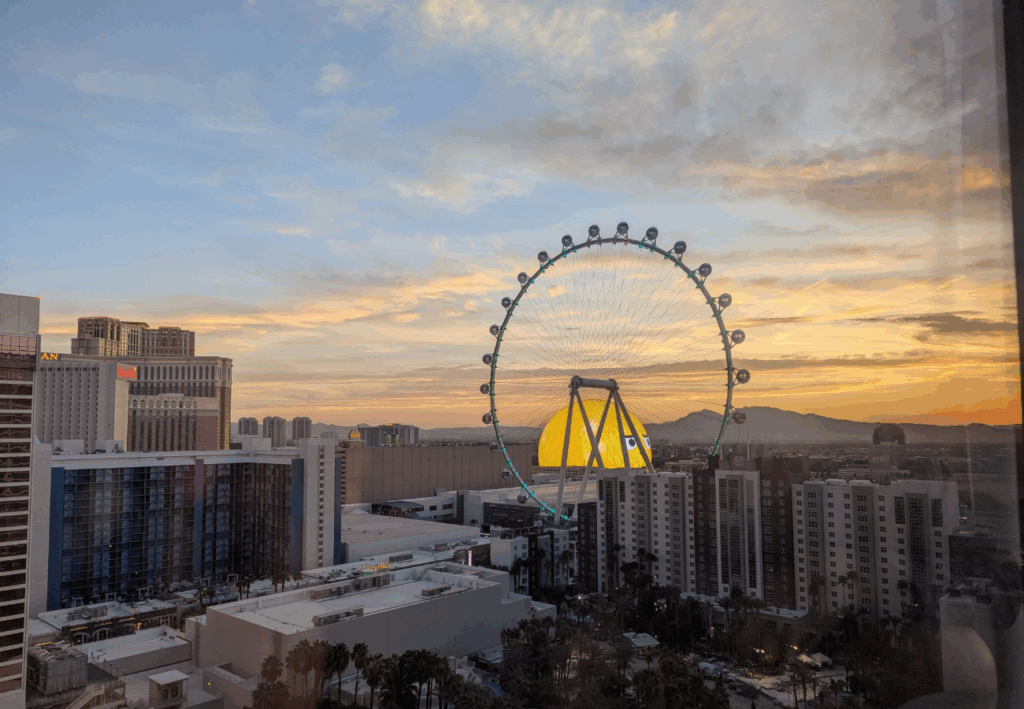 Vue depuis notre chambre d'hôtel au Flamingo Hotel
