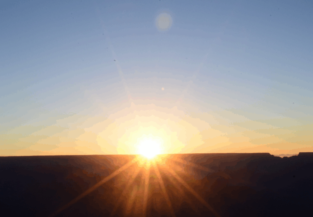 Lever de soleil parc national Grand Canyon