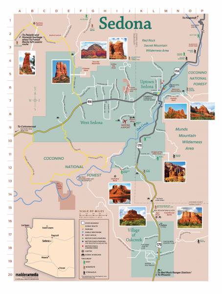 que voir à Sedona carte